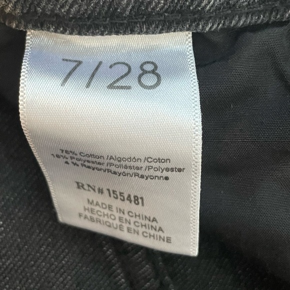 SIMPLY SOCIETY DISTRESSED BLACK STRAIGHT LEG DENIM JEANS, 7/28 - Picture 5 of 5